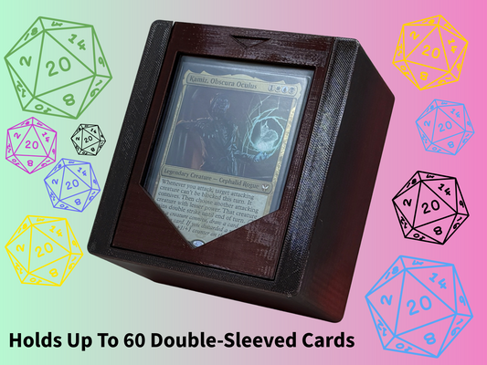 60 Card Showcase Deck Box - Holds Up To 60 Double-Sleeved Cards with Toploader Display