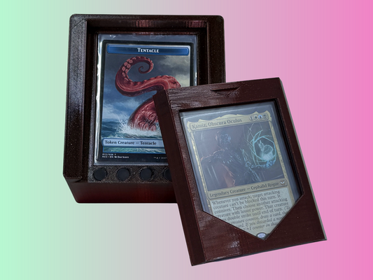 60 Card Showcase Deck Box - Holds Up To 60 Double-Sleeved Cards with Toploader Display